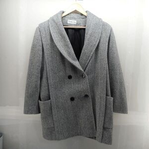 VTG Herman Kay Wool Herringbone Twill Double Breasted Blazer Coat Academia XL